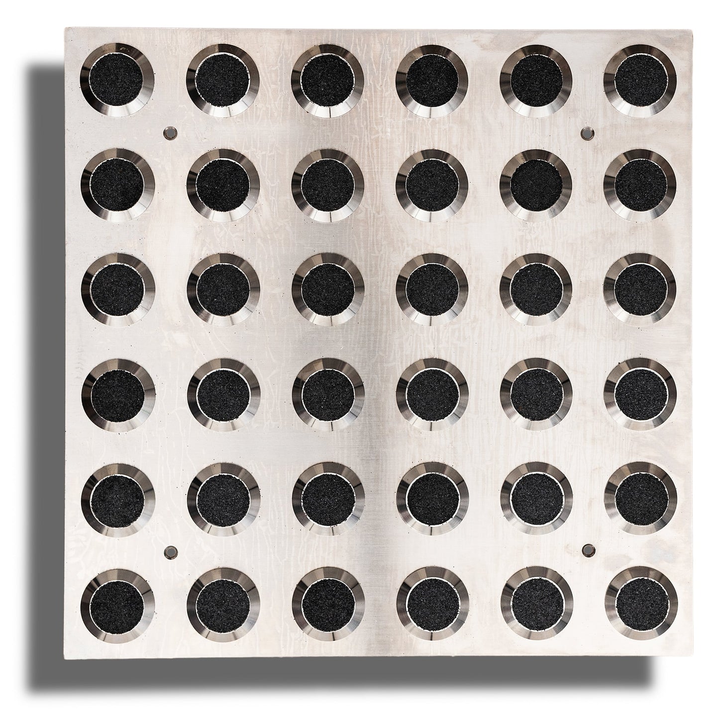 Tactile Indicator Plate Stainless Steel — Black Carb 300x300mm