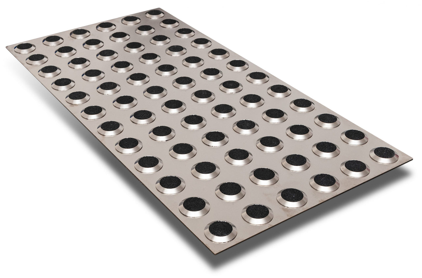 Tactile Indicator Plate Stainless Steel — Black Carb 300x600mm